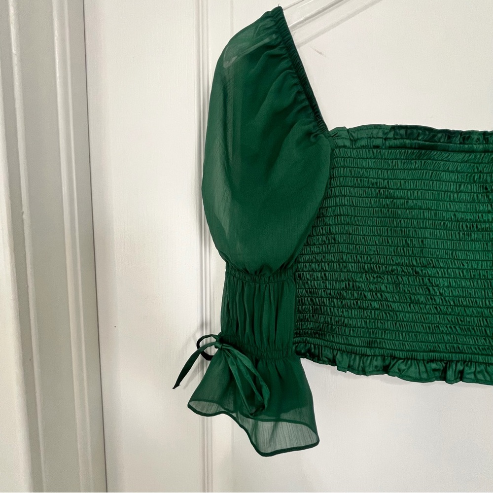 Urban Outfitters Emerald Green Diana Square Neck Top Small - Picture 6 of 10